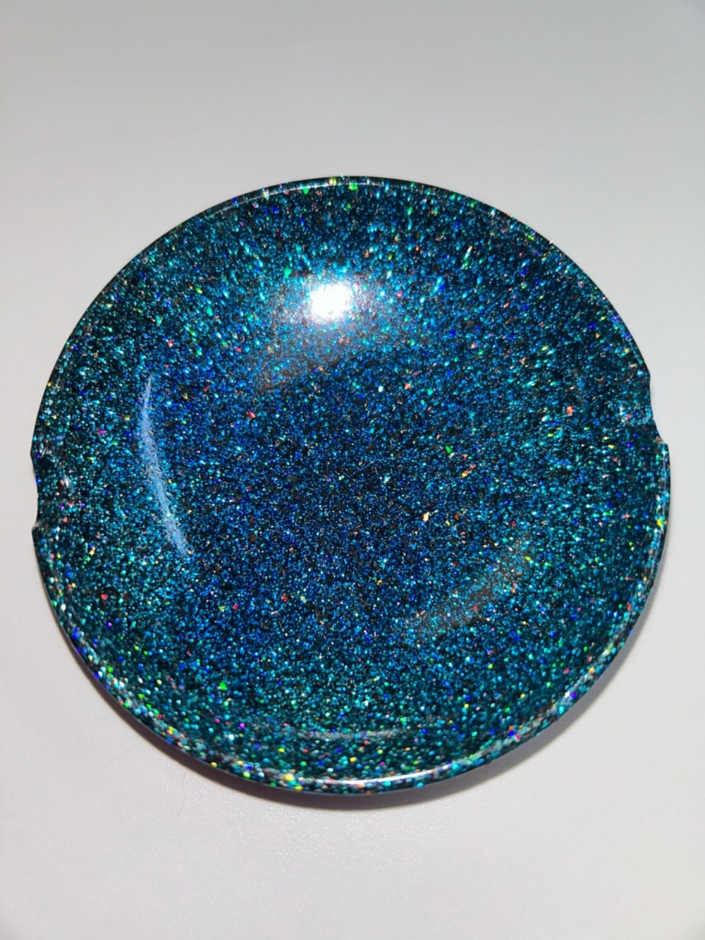 Hand Crafted Blue Glitter Resin Trinket Dish